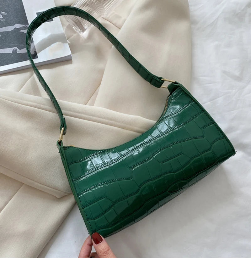 MoreThanWords™ Chic Alligator Pattern Armpit Bag – Effortlessly Stylish