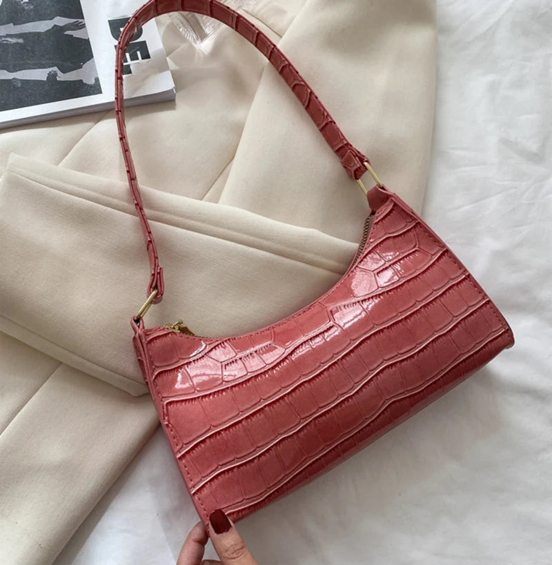 MoreThanWords™ Chic Alligator Pattern Armpit Bag – Effortlessly Stylish