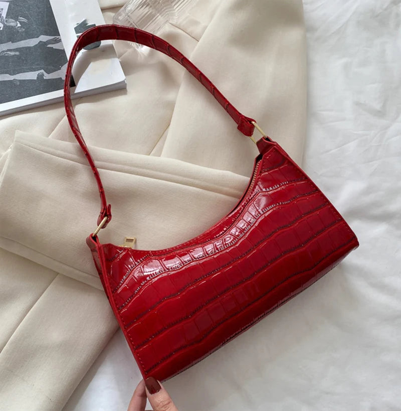 MoreThanWords™ Chic Alligator Pattern Armpit Bag – Effortlessly Stylish