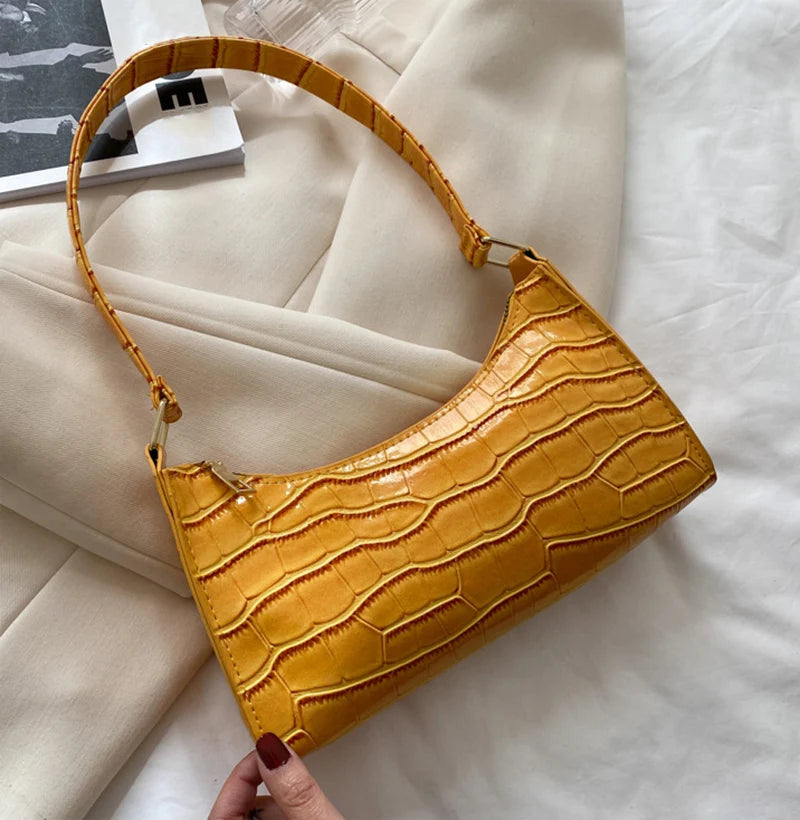 MoreThanWords™ Chic Alligator Pattern Armpit Bag – Effortlessly Stylish