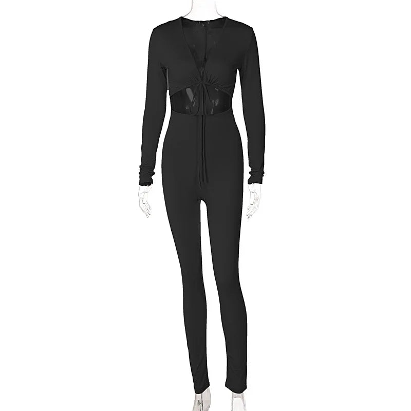 MoreThanWords™ Women’s Summer  Black Bandage Tie Jumpsuit – Sexy, Gothic & Eye-Catching