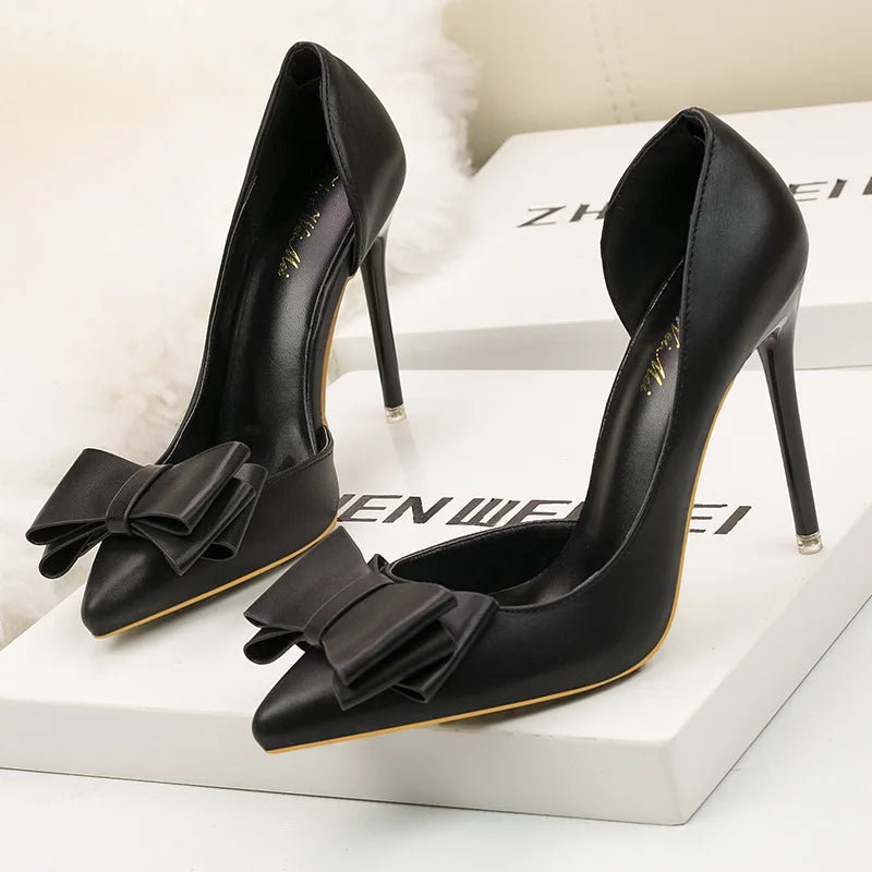 MoreThanWords™ Sweet Bow Stiletto High Heels – Luxury Meets Elegance