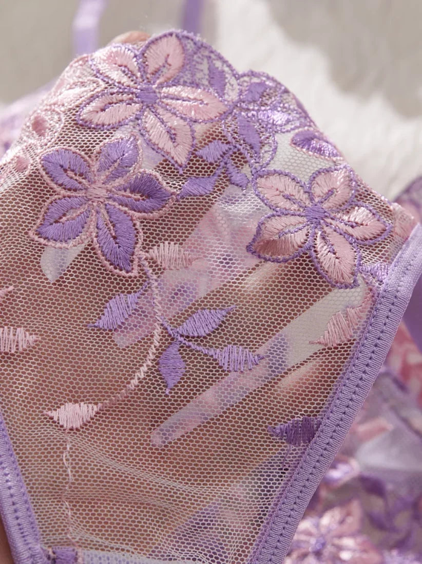 MoreThanWords™ Valentine’s Eve Temptation – Light Purple See-Through Lingerie Set