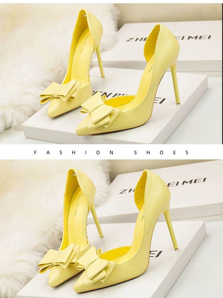 MoreThanWords™ Sweet Bow Stiletto High Heels – Luxury Meets Elegance
