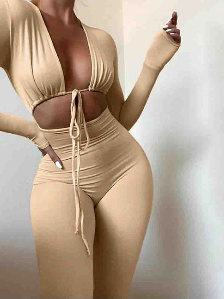 MoreThanWords™ Women’s Summer  Black Bandage Tie Jumpsuit – Sexy, Gothic & Eye-Catching