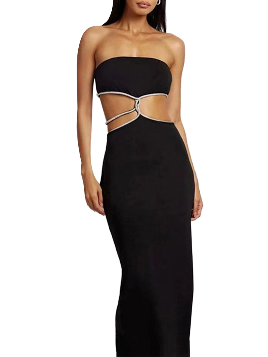 MoreThanWords™ Bodycon Maxi Dress – Backless & Bold