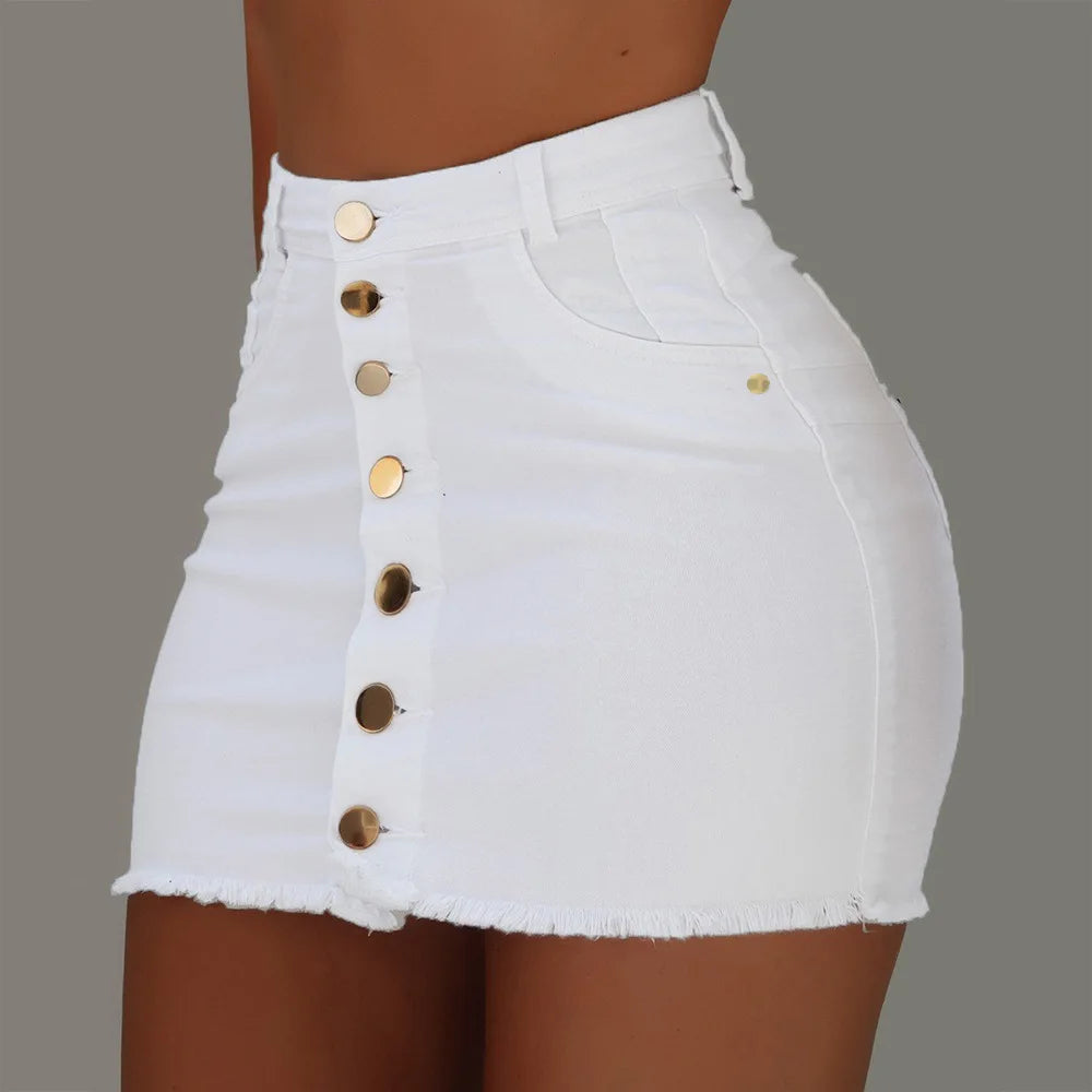MoreThanWords™ Casual High Waist Denim Mini Skirt