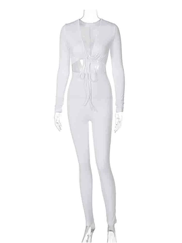 MoreThanWords™ Women’s Summer  Black Bandage Tie Jumpsuit – Sexy, Gothic & Eye-Catching