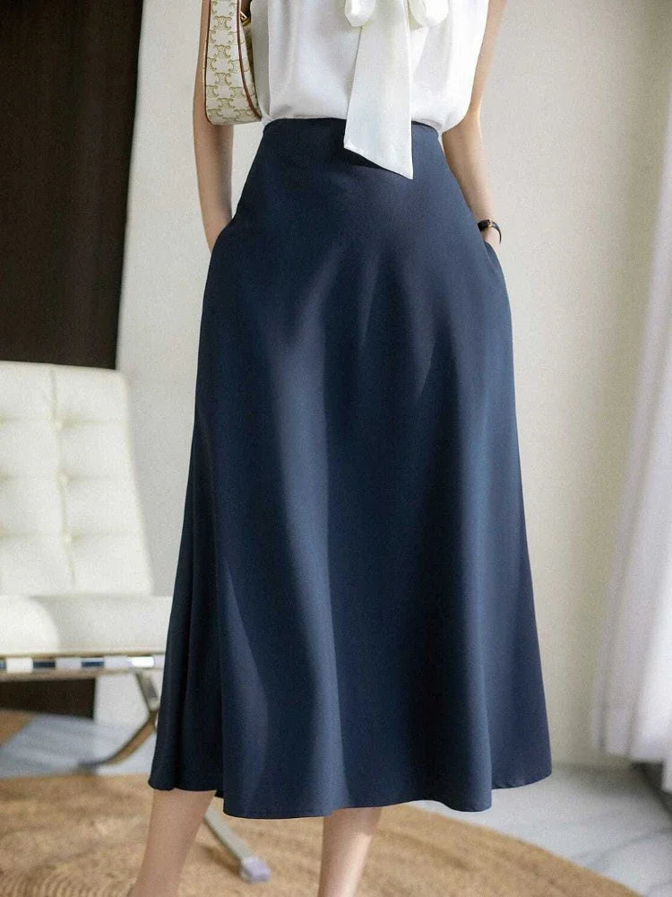 MoreThanWords™ Kawaii Maxi Skirt with Pocket – Vintage Aesthetic Meets Modern Cute