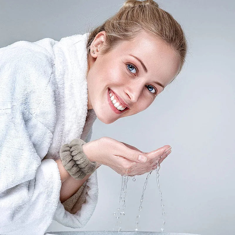 MoreThanWords™ Microfiber Wrist Washbands – No-Mess Face Washing Wrist Scrunchies 