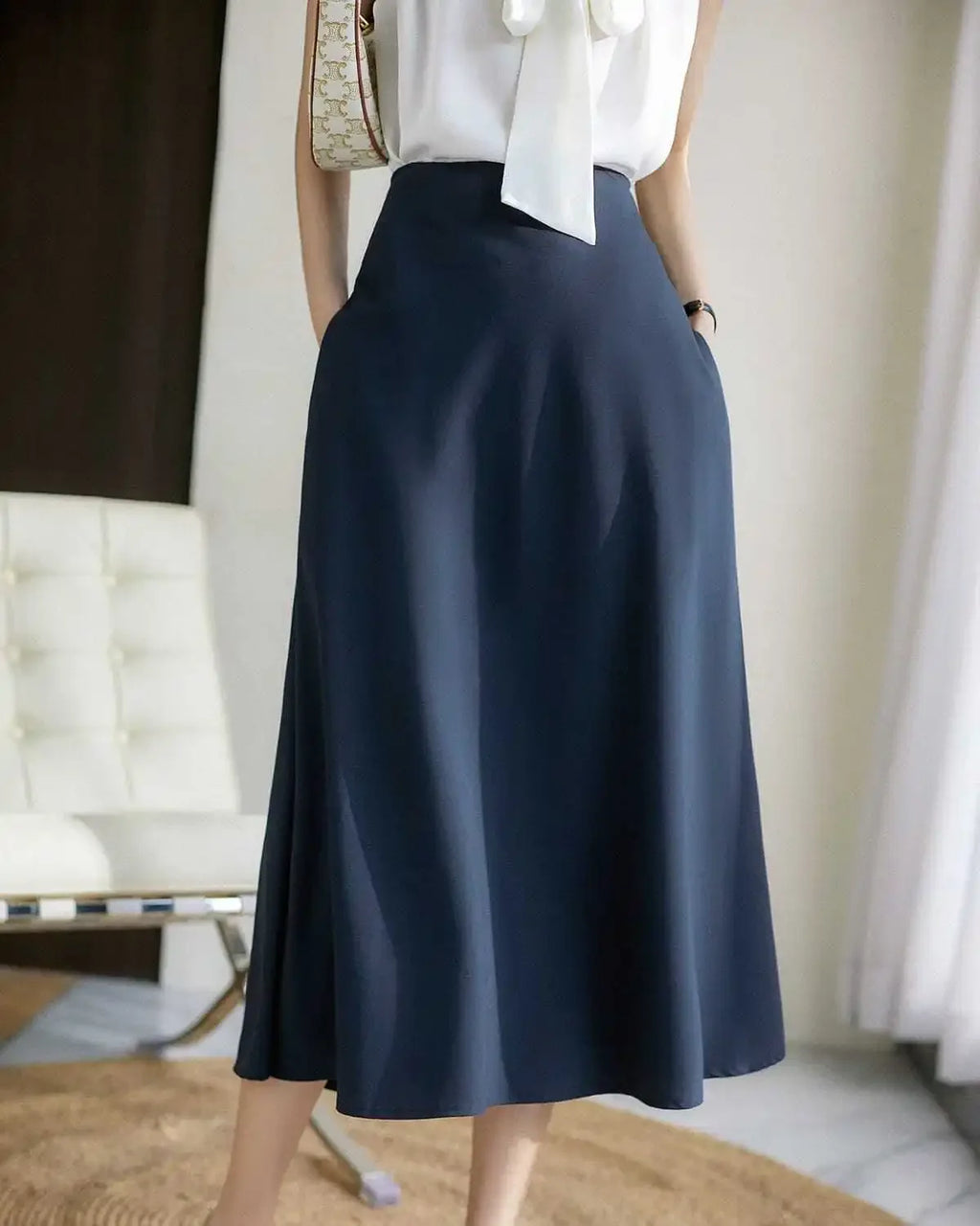 MoreThanWords™ Kawaii Maxi Skirt with Pocket – Vintage Aesthetic Meets Modern Cute