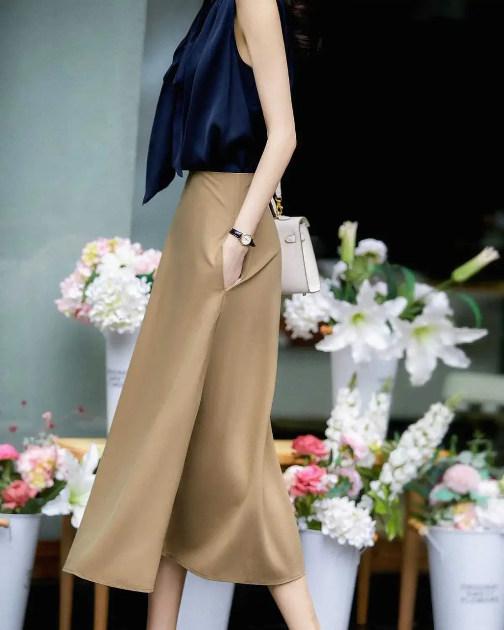 MoreThanWords™ Kawaii Maxi Skirt with Pocket – Vintage Aesthetic Meets Modern Cute