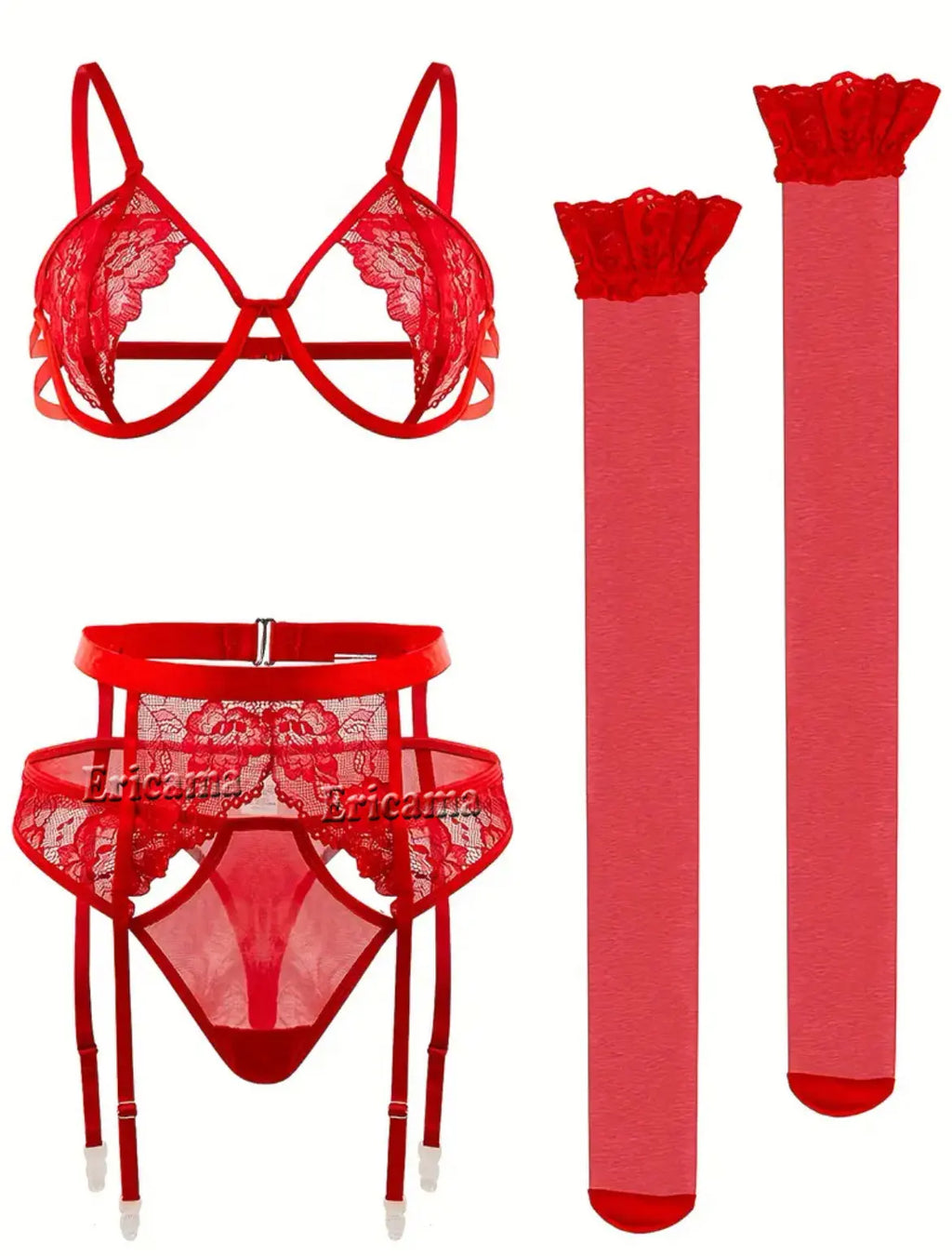 MoreThanWords™ Lace Garter Lingerie Set with Choker