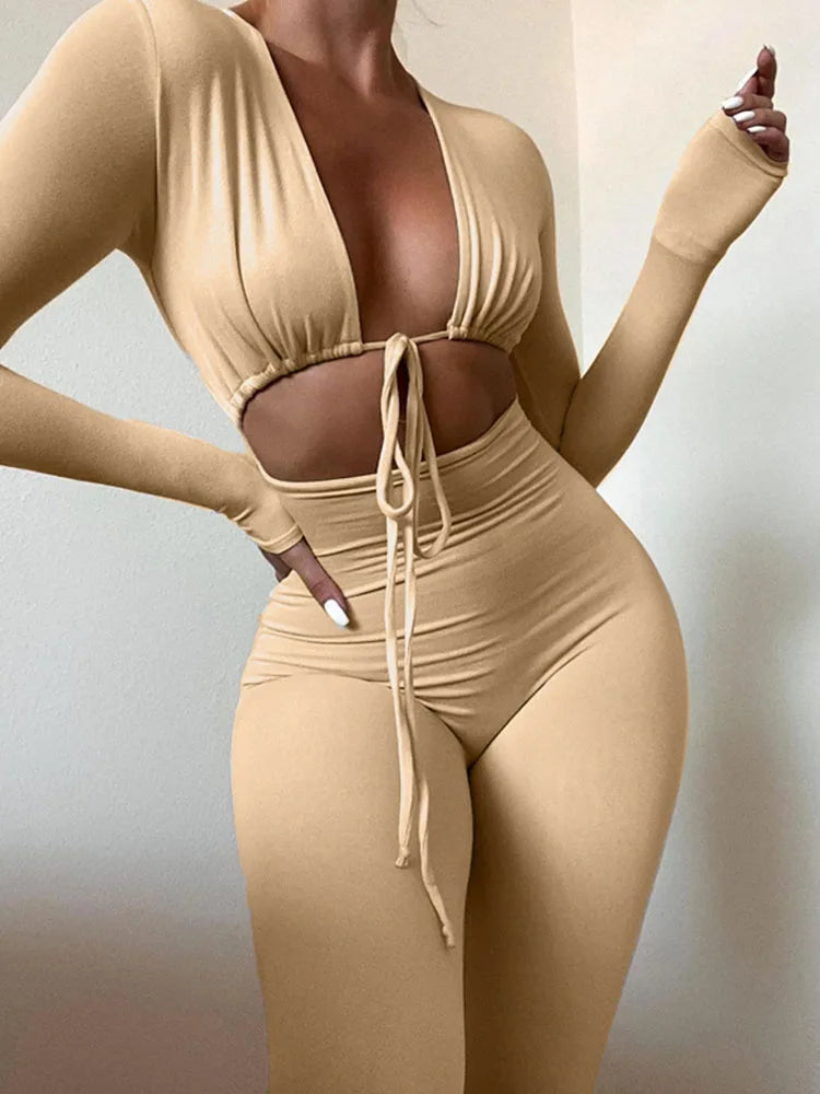 MoreThanWords™ Women’s Summer  Black Bandage Tie Jumpsuit – Sexy, Gothic & Eye-Catching