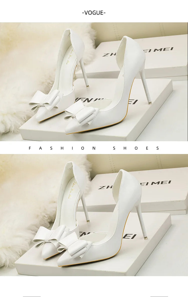 MoreThanWords™ Sweet Bow Stiletto High Heels – Luxury Meets Elegance