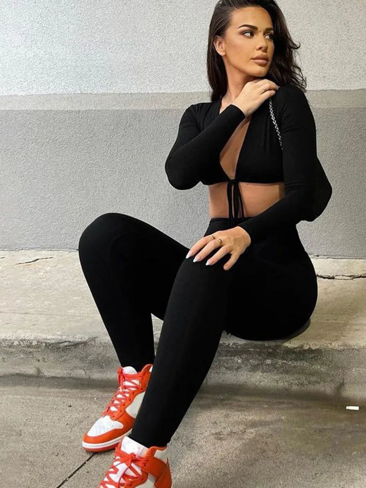 MoreThanWords™ Women’s Summer  Black Bandage Tie Jumpsuit – Sexy, Gothic & Eye-Catching