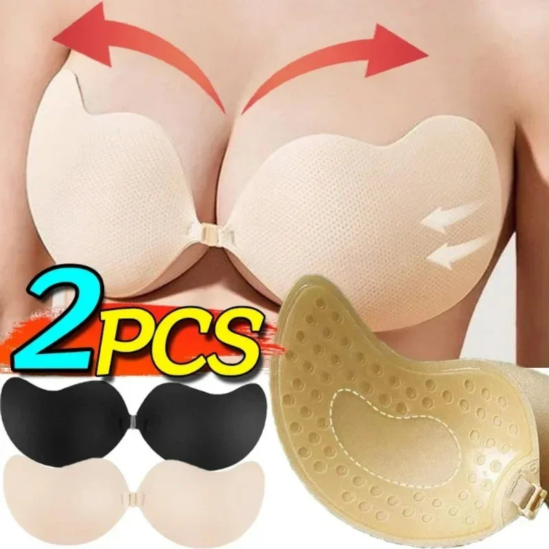 MoreThanWords™ 1/2 Pcs Reusable Push-Up Bra – Invisible, Backless & Self-Adhesive