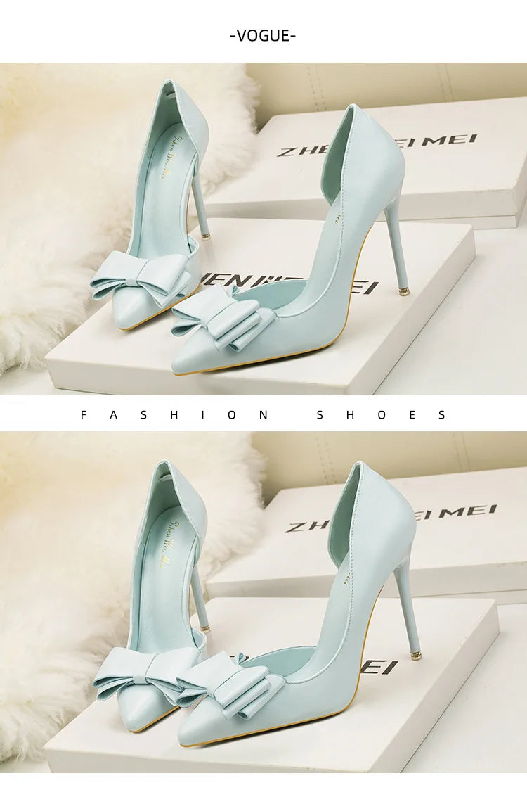 MoreThanWords™ Sweet Bow Stiletto High Heels – Luxury Meets Elegance