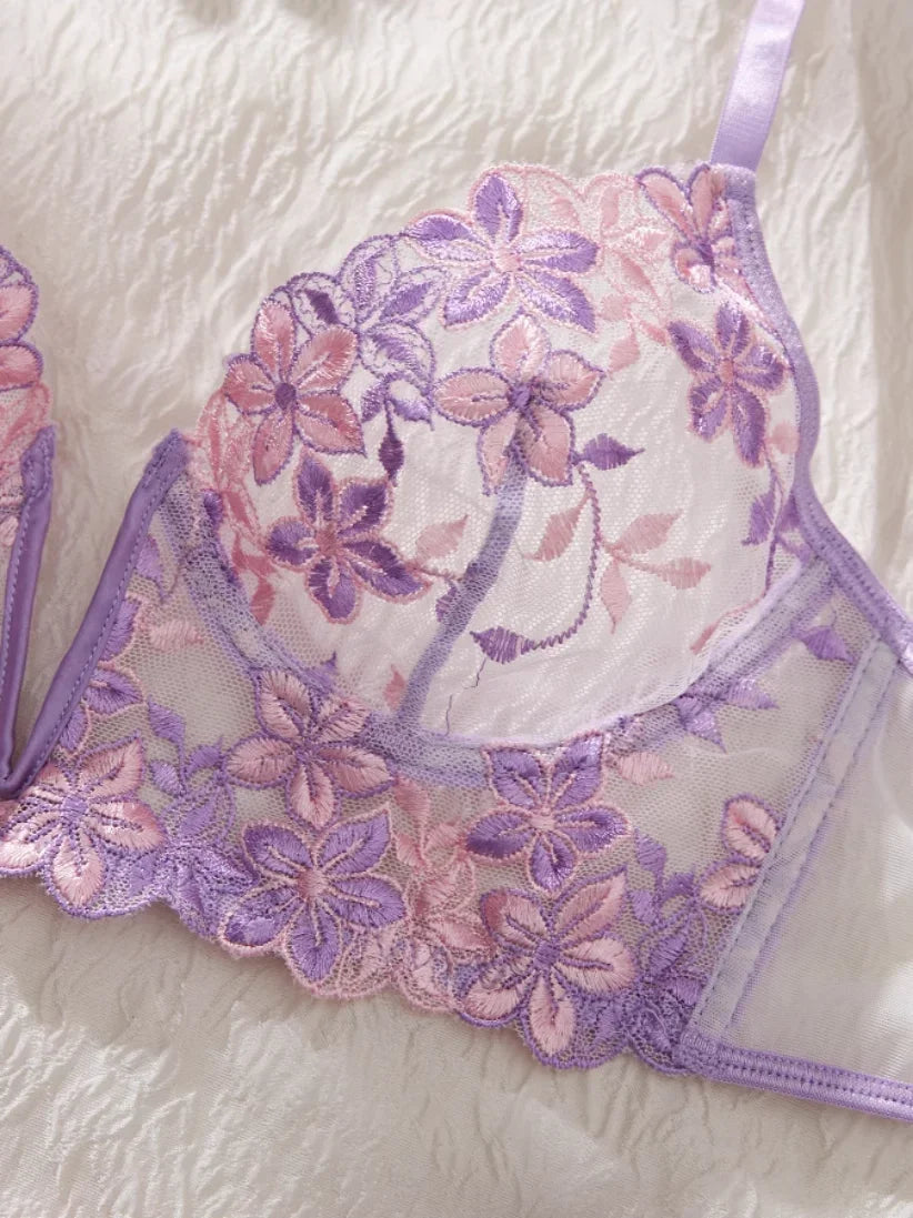 MoreThanWords™ Valentine’s Eve Temptation – Light Purple See-Through Lingerie Set