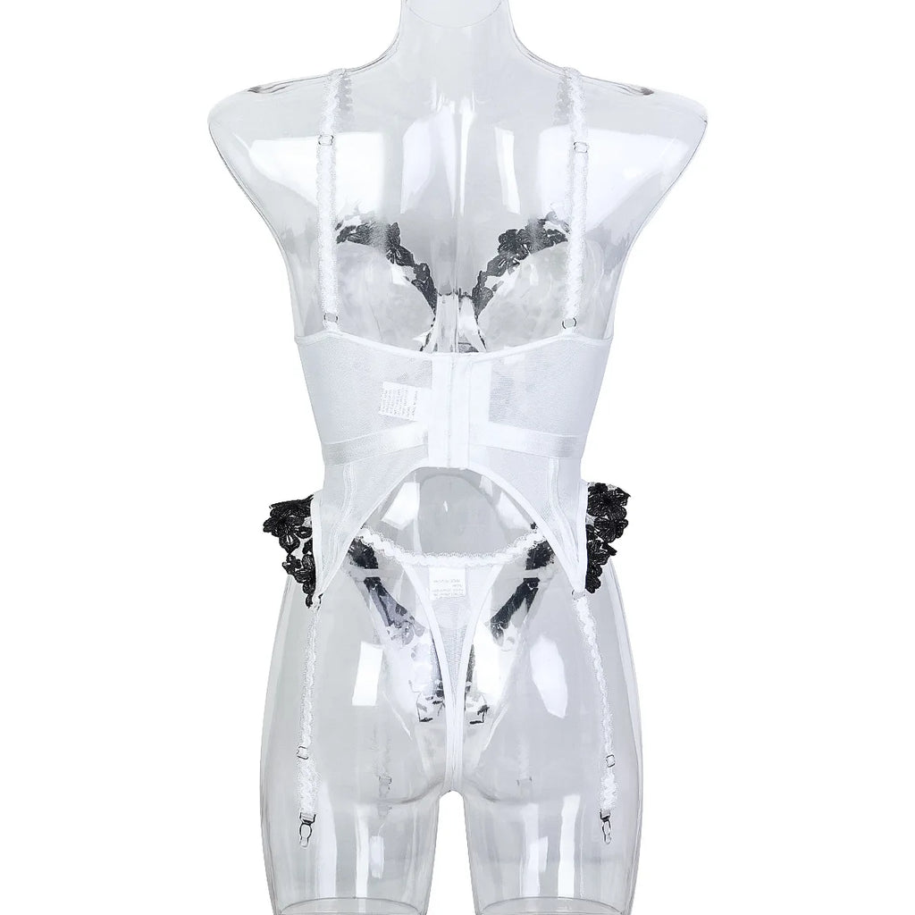 MoreThanWords™ 3-Piece Sheer Lace Corset Set – Turn Up the Heat