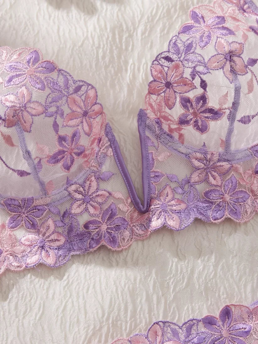MoreThanWords™ Valentine’s Eve Temptation – Light Purple See-Through Lingerie Set