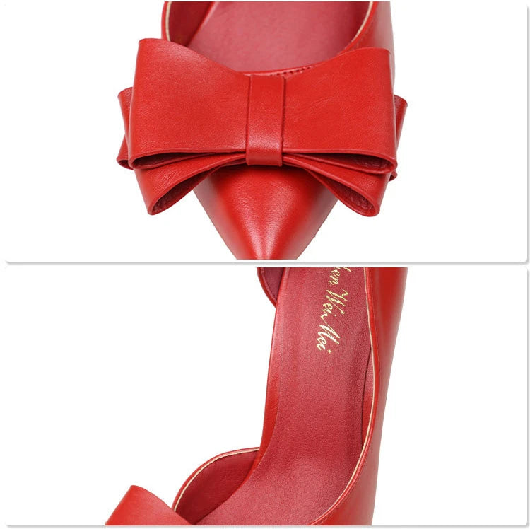 MoreThanWords™ Sweet Bow Stiletto High Heels – Luxury Meets Elegance