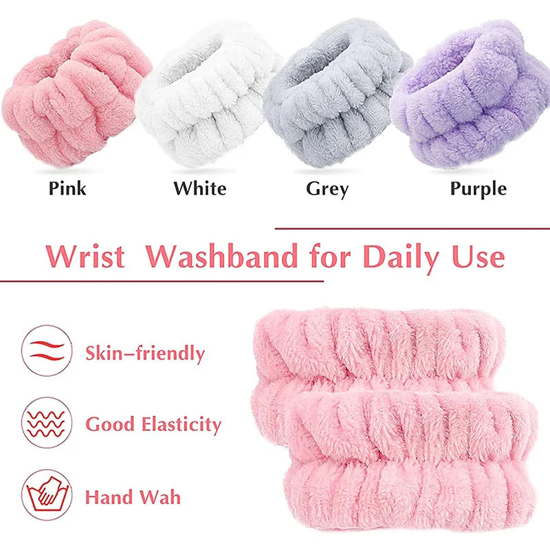 MoreThanWords™ Microfiber Wrist Washbands – No-Mess Face Washing Wrist Scrunchies 