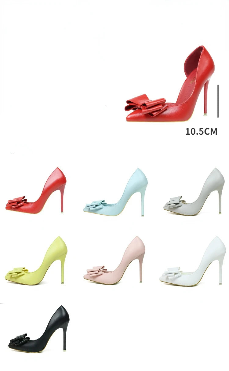 MoreThanWords™ Sweet Bow Stiletto High Heels – Luxury Meets Elegance