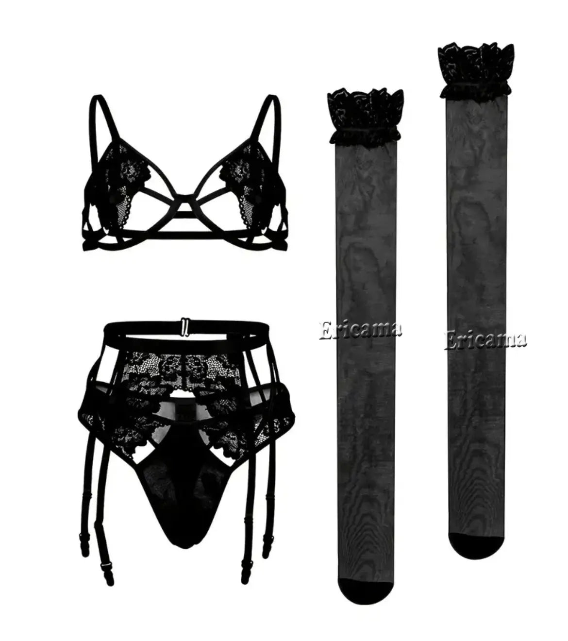 MoreThanWords™ Lace Garter Lingerie Set with Choker