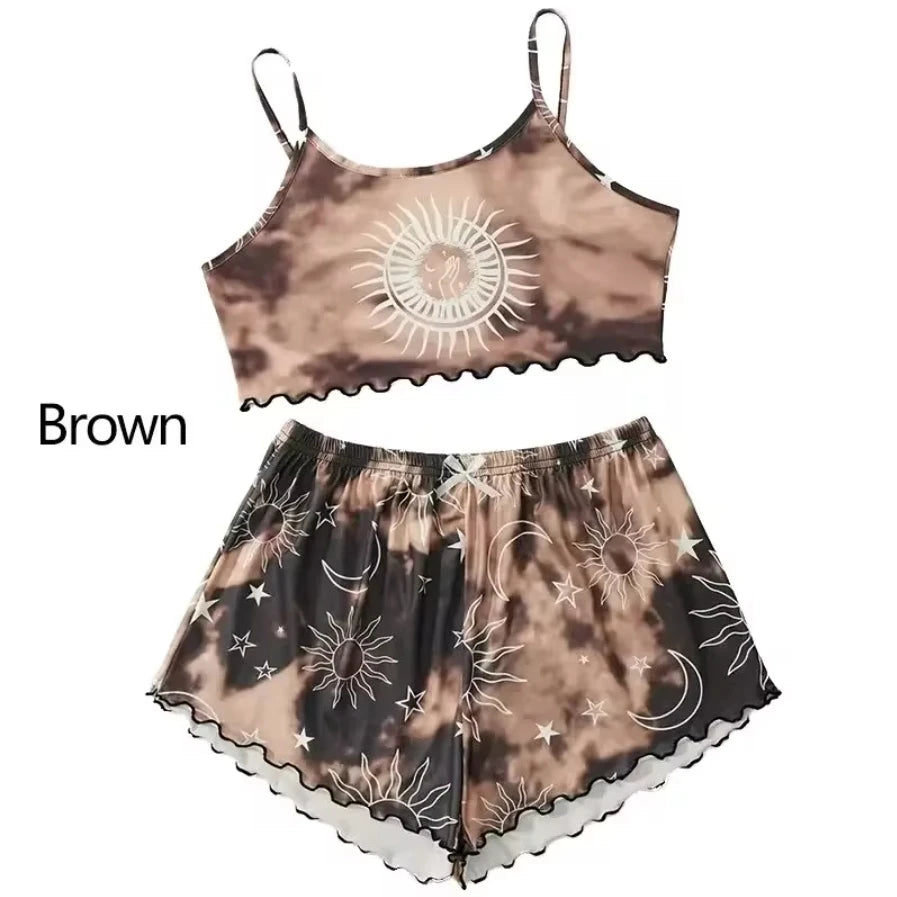 MoreThanWords™  Women’s Elegant Satin Lounge Set – Plus Size, Striped Pajamas with Button-Up Shirt & Pants