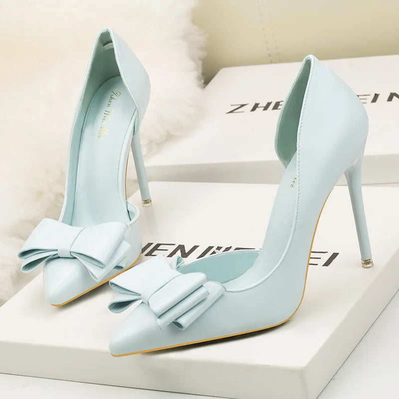 MoreThanWords™ Sweet Bow Stiletto High Heels – Luxury Meets Elegance