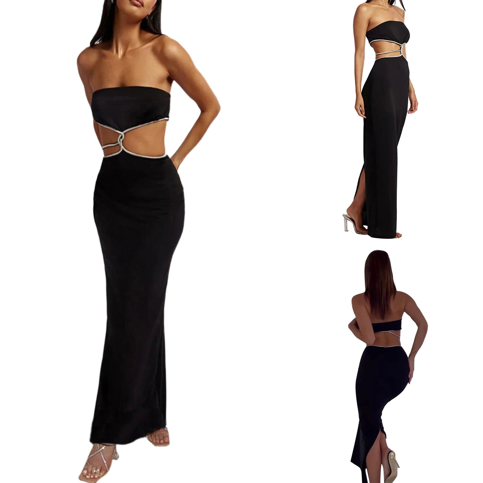 MoreThanWords™ Bodycon Maxi Dress – Backless & Bold