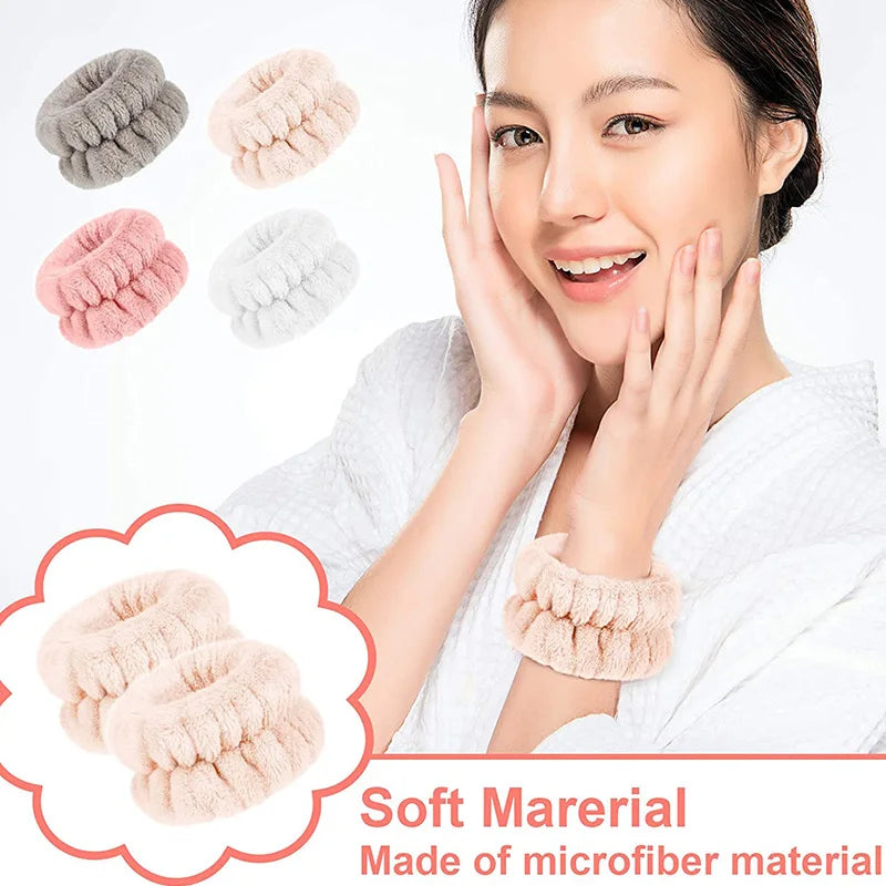 MoreThanWords™ Microfiber Wrist Washbands – No-Mess Face Washing Wrist Scrunchies 