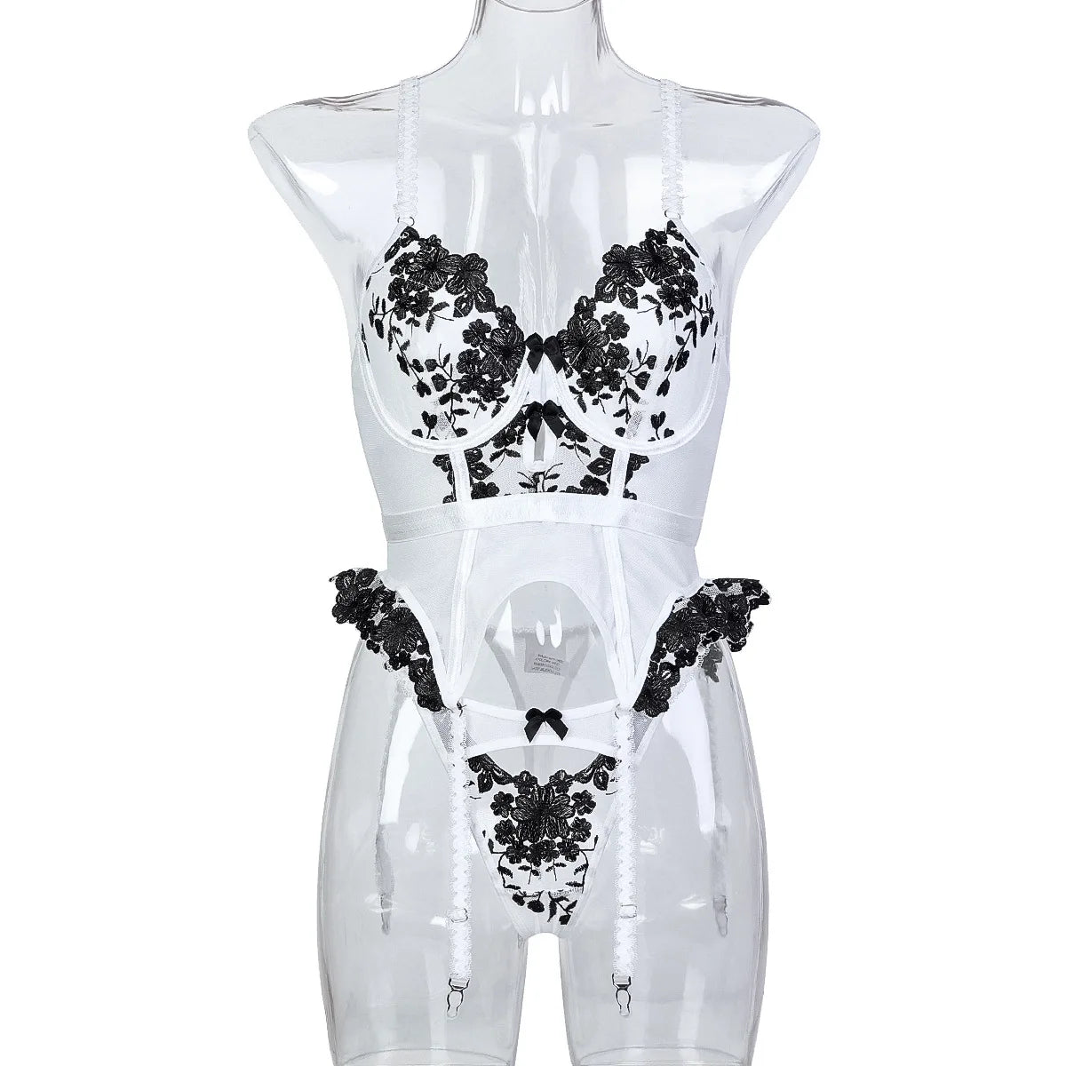 MoreThanWords™ 3-Piece Sheer Lace Corset Set – Turn Up the Heat