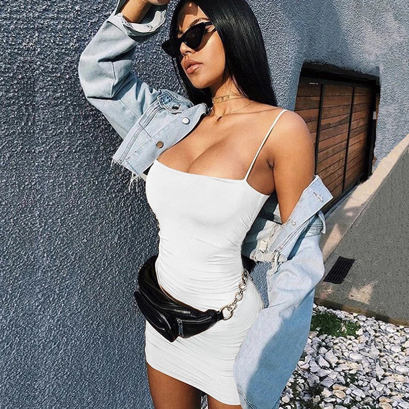 MoreThanWords™ Summer Sexy Sleeveless Bodycon Mini Dress – Turn Heads, All Season Long!