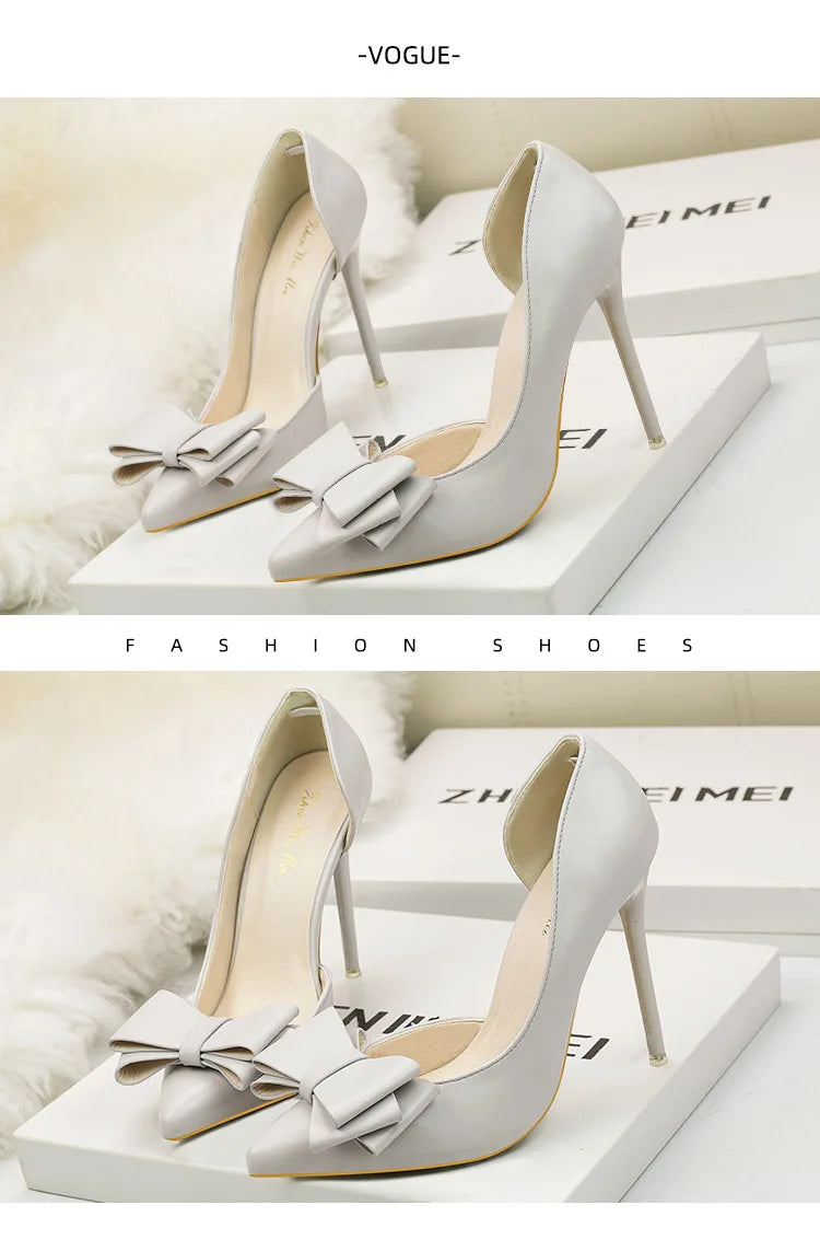 MoreThanWords™ Sweet Bow Stiletto High Heels – Luxury Meets Elegance