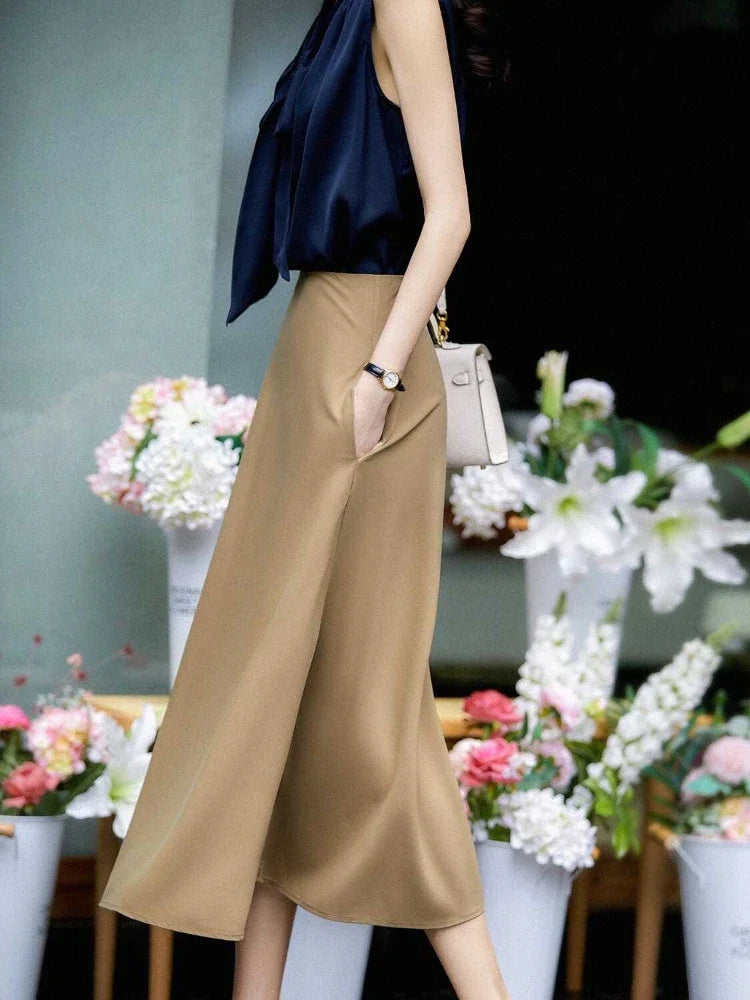 MoreThanWords™ Kawaii Maxi Skirt with Pocket – Vintage Aesthetic Meets Modern Cute