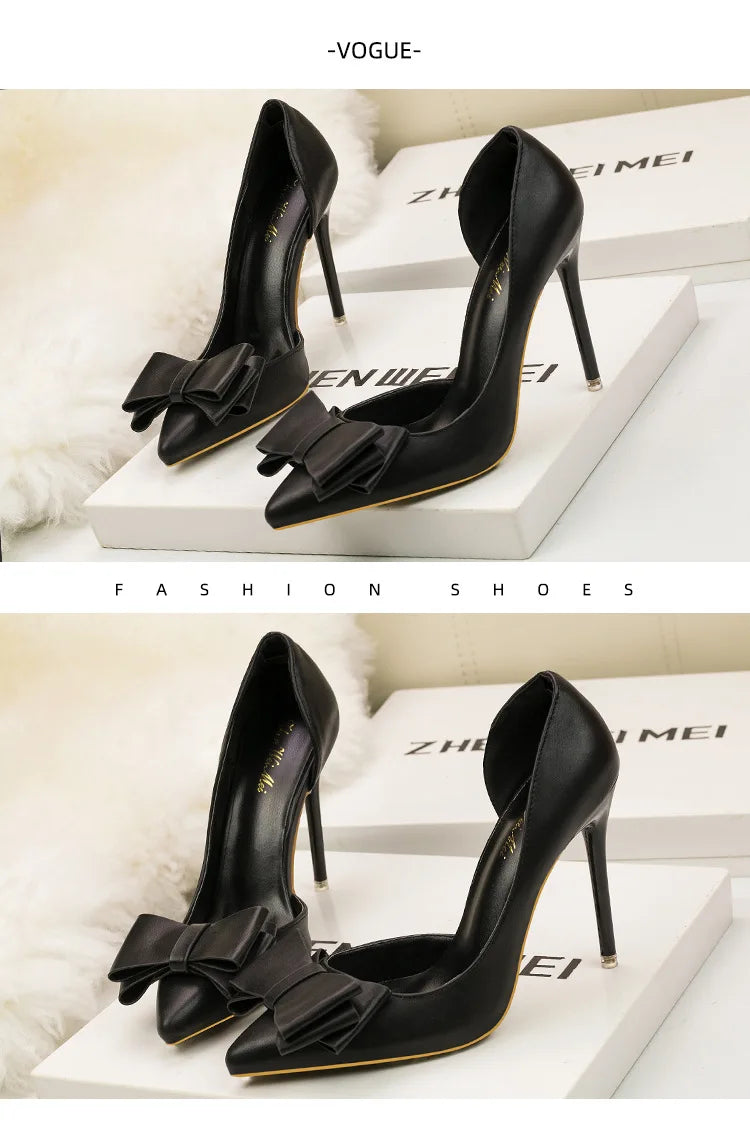 MoreThanWords™ Sweet Bow Stiletto High Heels – Luxury Meets Elegance