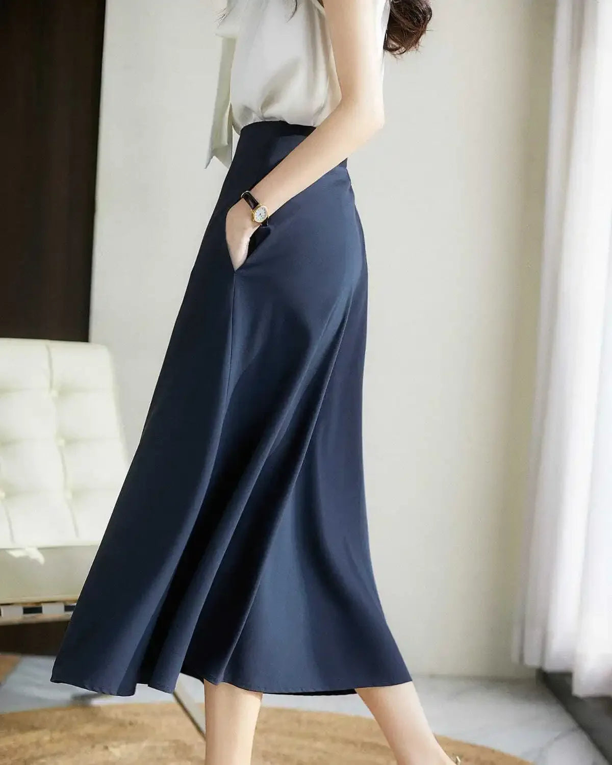 MoreThanWords™ Kawaii Maxi Skirt with Pocket – Vintage Aesthetic Meets Modern Cute