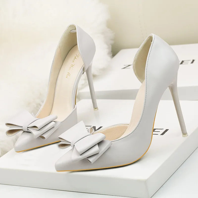 MoreThanWords™ Sweet Bow Stiletto High Heels – Luxury Meets Elegance