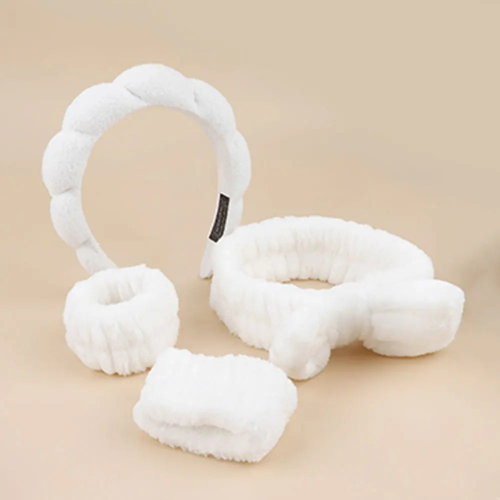 MoreThanWords™  4-Piece Skincare Accessories Set – Spa Headbands & Wristbands for Face Washing & Makeup