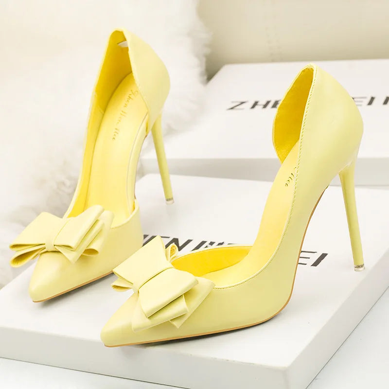 MoreThanWords™ Sweet Bow Stiletto High Heels – Luxury Meets Elegance