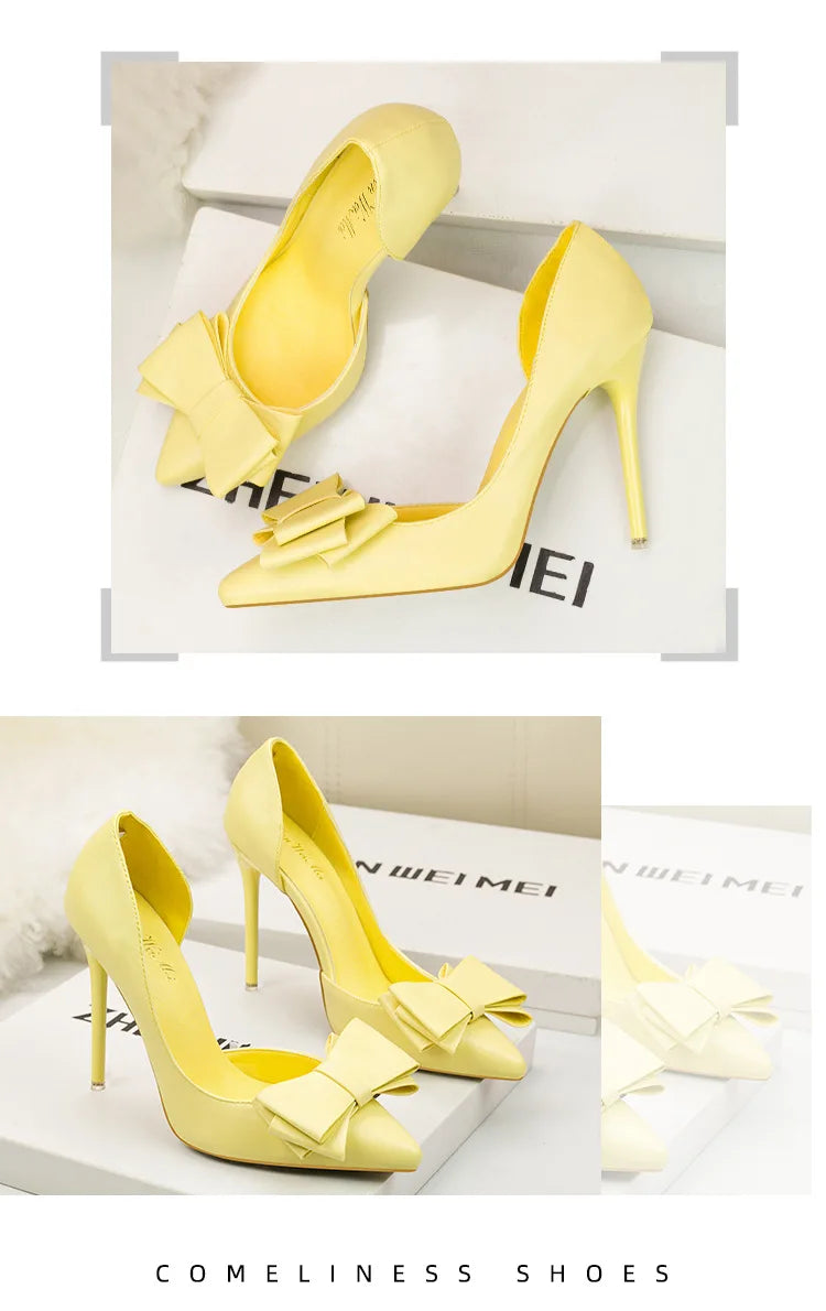 MoreThanWords™ Sweet Bow Stiletto High Heels – Luxury Meets Elegance