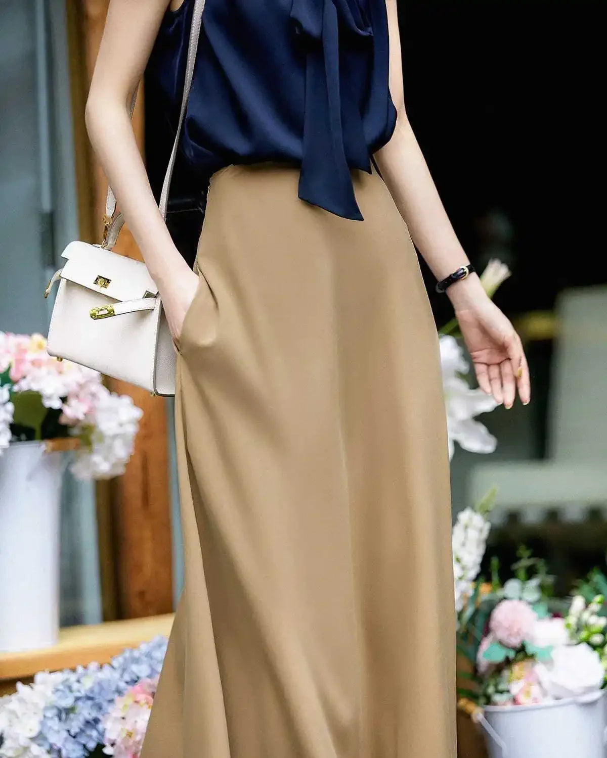 MoreThanWords™ Kawaii Maxi Skirt with Pocket – Vintage Aesthetic Meets Modern Cute