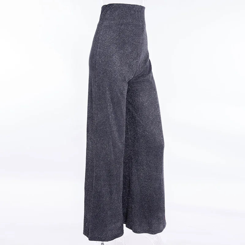 MoreThanWords™ Elastic Waist Sequin Wide-Leg Pants – Glam, Vintage & Club-Ready