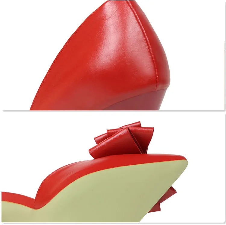 MoreThanWords™ Sweet Bow Stiletto High Heels – Luxury Meets Elegance