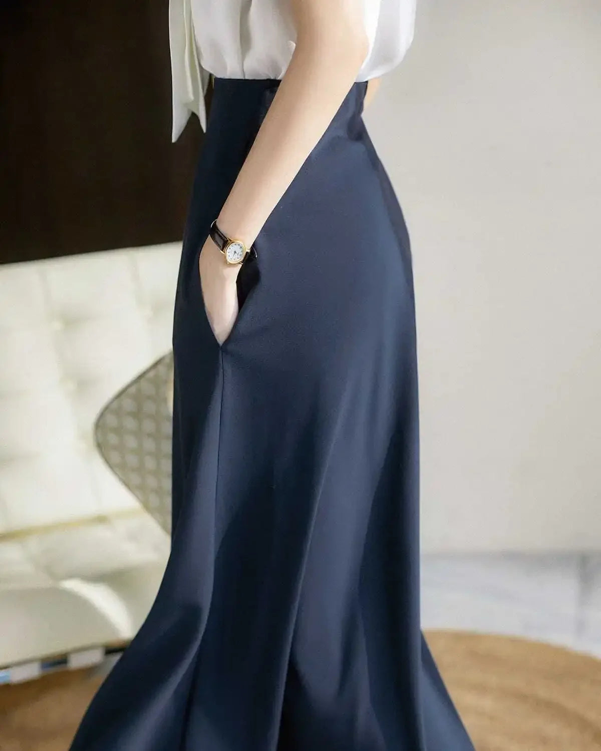 MoreThanWords™ Kawaii Maxi Skirt with Pocket – Vintage Aesthetic Meets Modern Cute