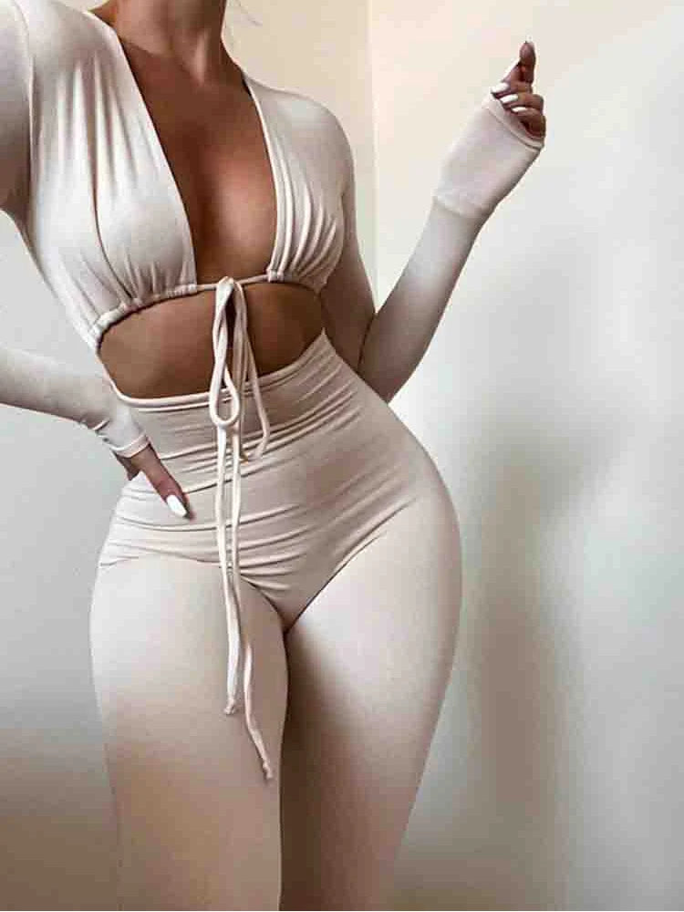 MoreThanWords™ Women’s Summer  Black Bandage Tie Jumpsuit – Sexy, Gothic & Eye-Catching